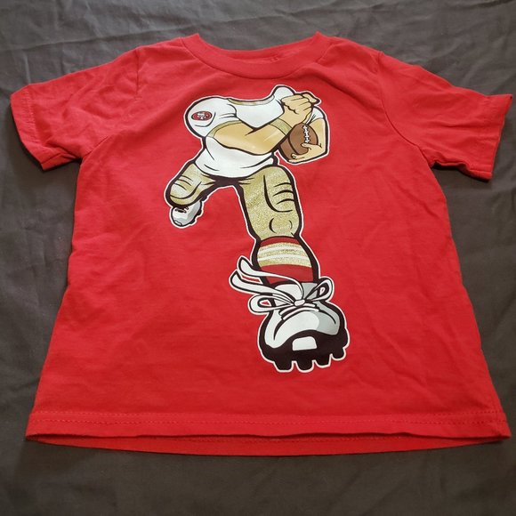 NFL 49ers T-Shirt San Francisco Sportswear Football 2T Red Gold 100% Cotton - Picture 2 of 5